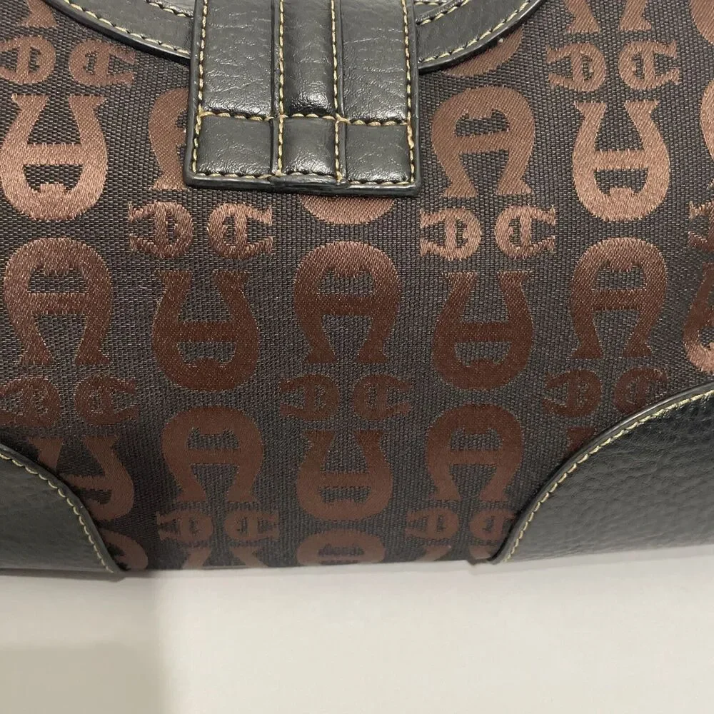 ETIENNE AIGNER Handbag: Brown Canvas Signature Logo Collection - Picture 4 of 16
